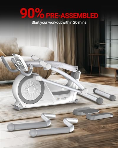 HARISON Elliptical Machine for Home 350 LBS Capacity, Magnetic Elliptical Exercise Machine with 16-Level Resistance Control