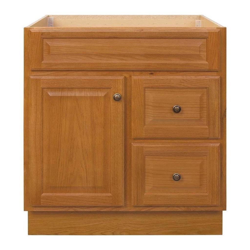 Glacier Bay Hampton 30 in. W x 21 in. D x 33.5 in. H Bathroom Vanity Cabinet Only in Oak