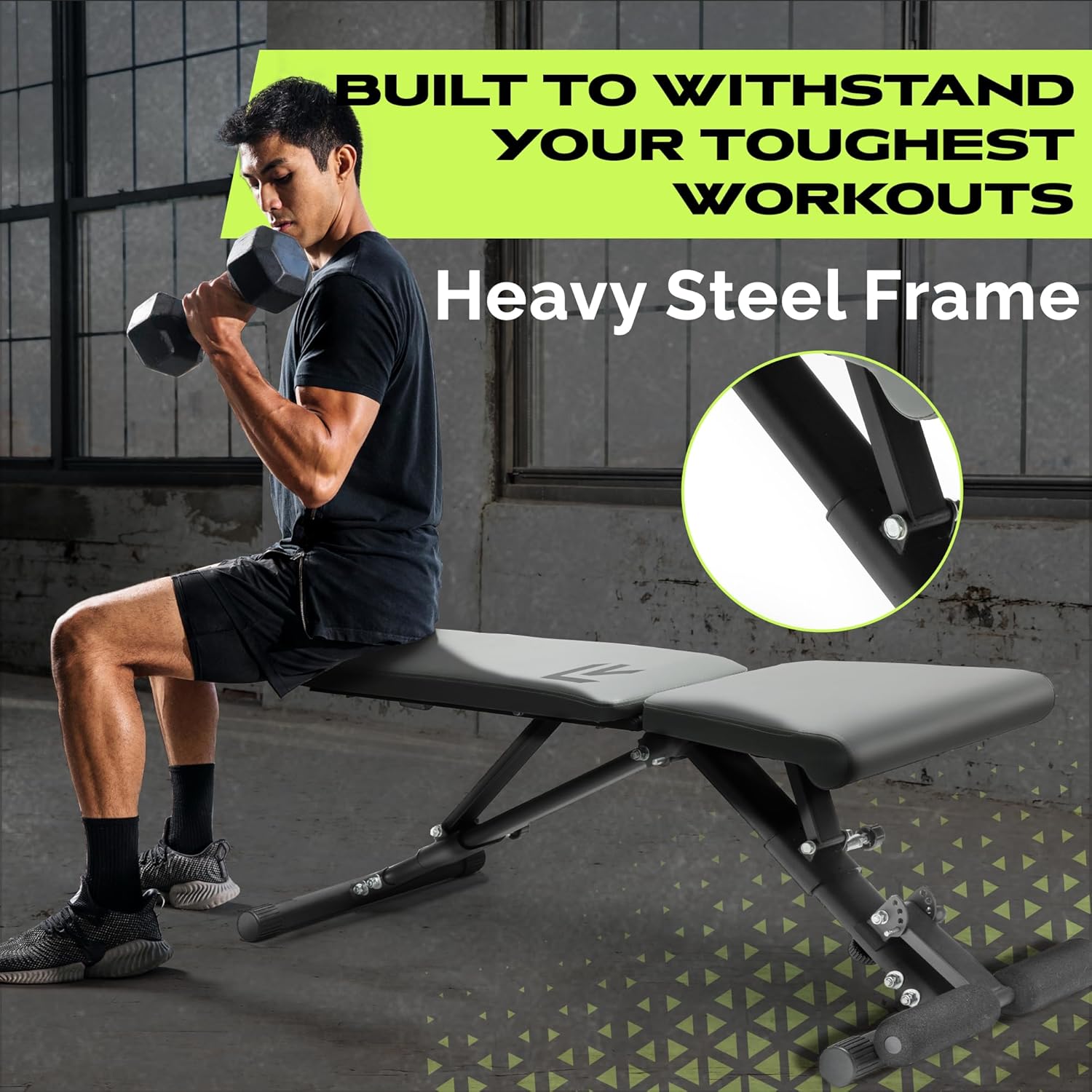 Weight Bench Press Seat, Folding Bench for Home Gym, Adjustable Bench for Weight Lifting, Strength Training Bench for Full Body Workout