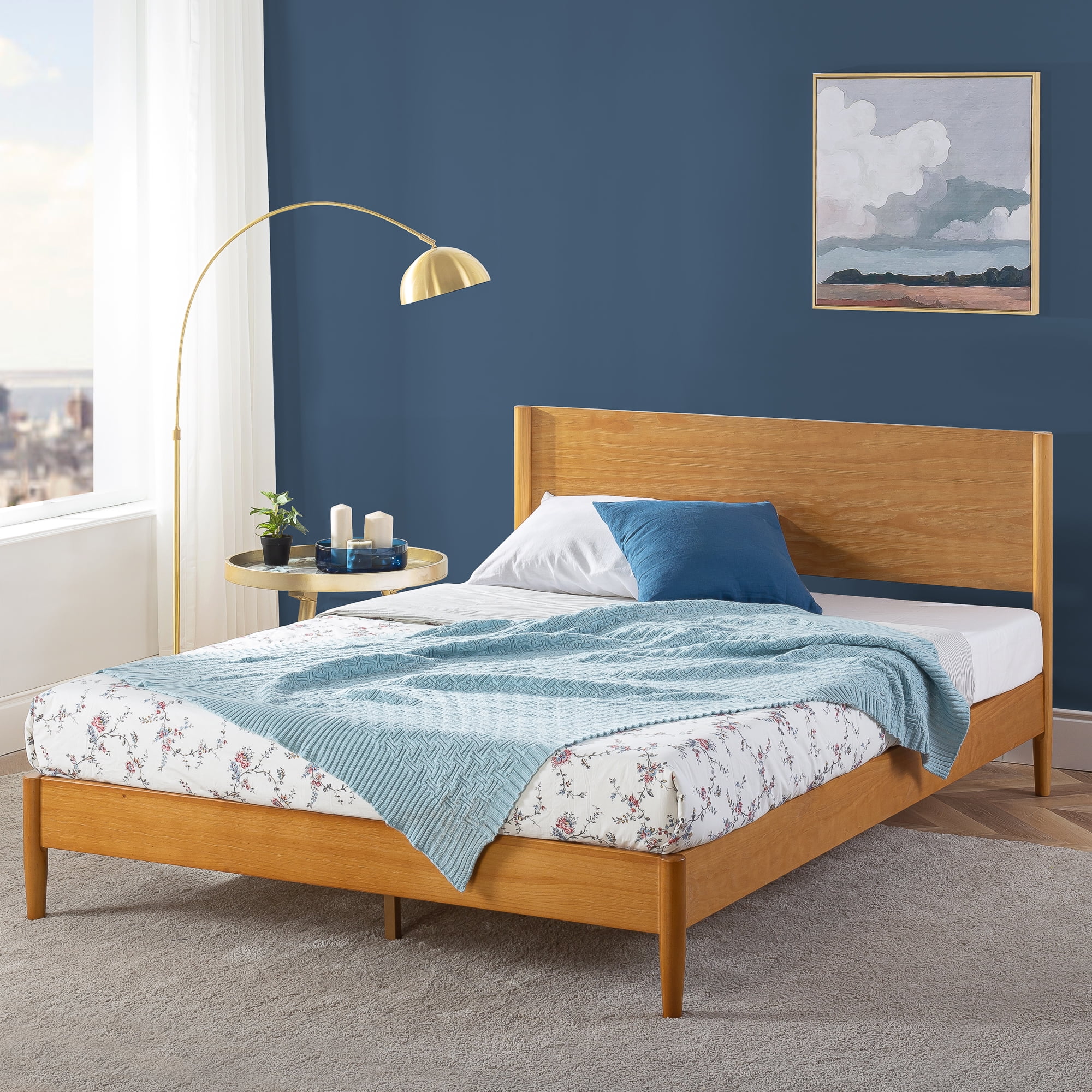 Zinus Allen 35" Mid Century Wood Platform Bed Frame, Full