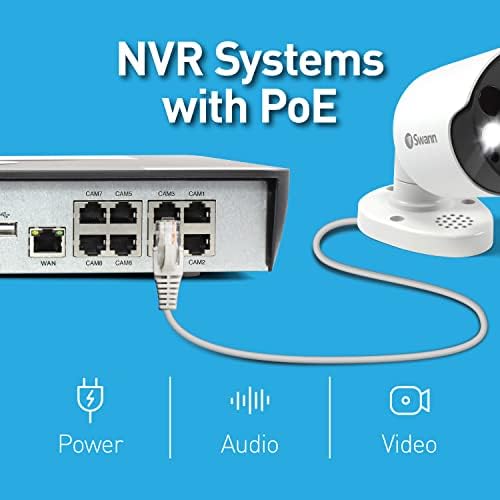 Swann 4K Master Security Camera System, 8 Bullet 8 Dome IP Cameras, 16-Ch NVR with 2TB HDD, Indoor/Outdoor PoE Wired, 24/7 Home Surveillance