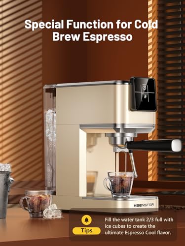 20Bar Espresso Machine with Rapid Cold Brew, Hot & Iced Coffee Machine, Espresso Maker with Milk Frother Steam Wand
