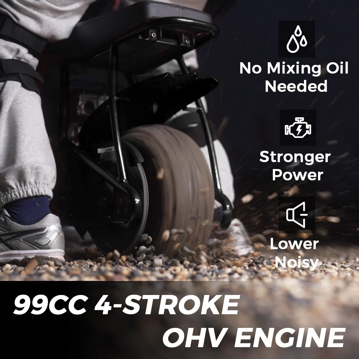FRP GMB100 Mini Bike, 99CC 4-Stroke Mini Bikes for Adults, Gas Powered Mini Dirt Bike, Off-Road Motorcycle W/LED Headlight and Neck Gaiter