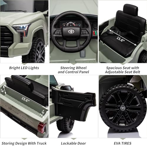 IDEALHOUSE Electric Car for Kids, 12v Ride on Truck Car, Ride-on Toys for Boys/Girls, Off-Road Kids Pickup Car with Remote Control, Spring Suspension