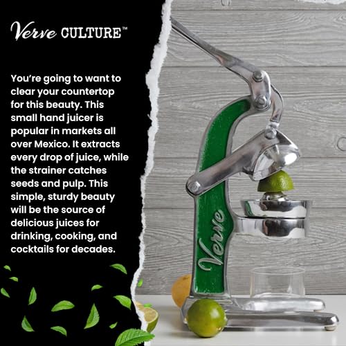Artisan Crafted Cast Aluminum Professional Grade Manual Hand Press Juicer For Fresh Squeezed Orange, Lemon, Lime