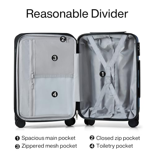 Hanke 29 Inch Luggage Suitcases With Spinner Wheels Lightweight PC hardside Rolling Suitcase With Travel Lock, Checked-Large 29-Inch(Blackish Green)