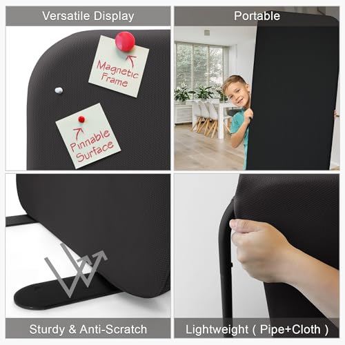 Standing Room Dividers, Privacy Divider Panel Wall, Portable Divider Separator Screen for Classroom, Office, Studio, Home, Scratch Resistance