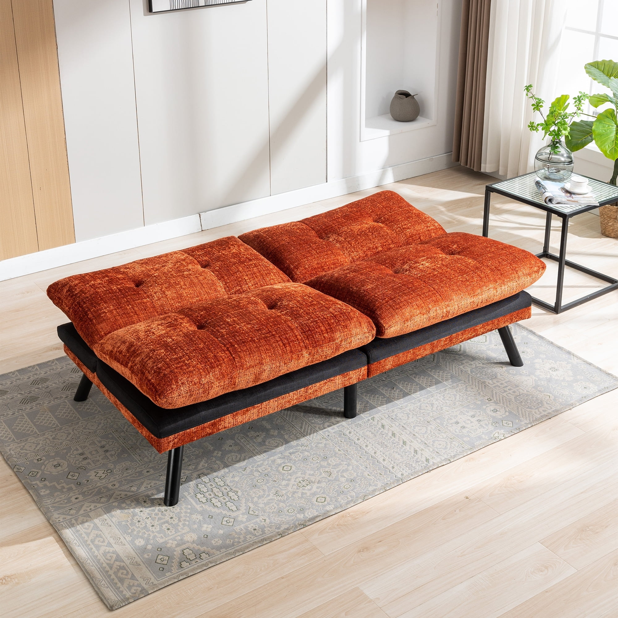 Convertible Sofa Bed Loveseat Futon bed Orange