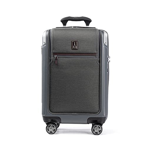 Travelpro Platinum Elite Hardside Expandable Carry on Luggage, 8 Wheel Spinner, TSA Lock, Hard Shell Polycarbonate Suitcase, Metallic Sand