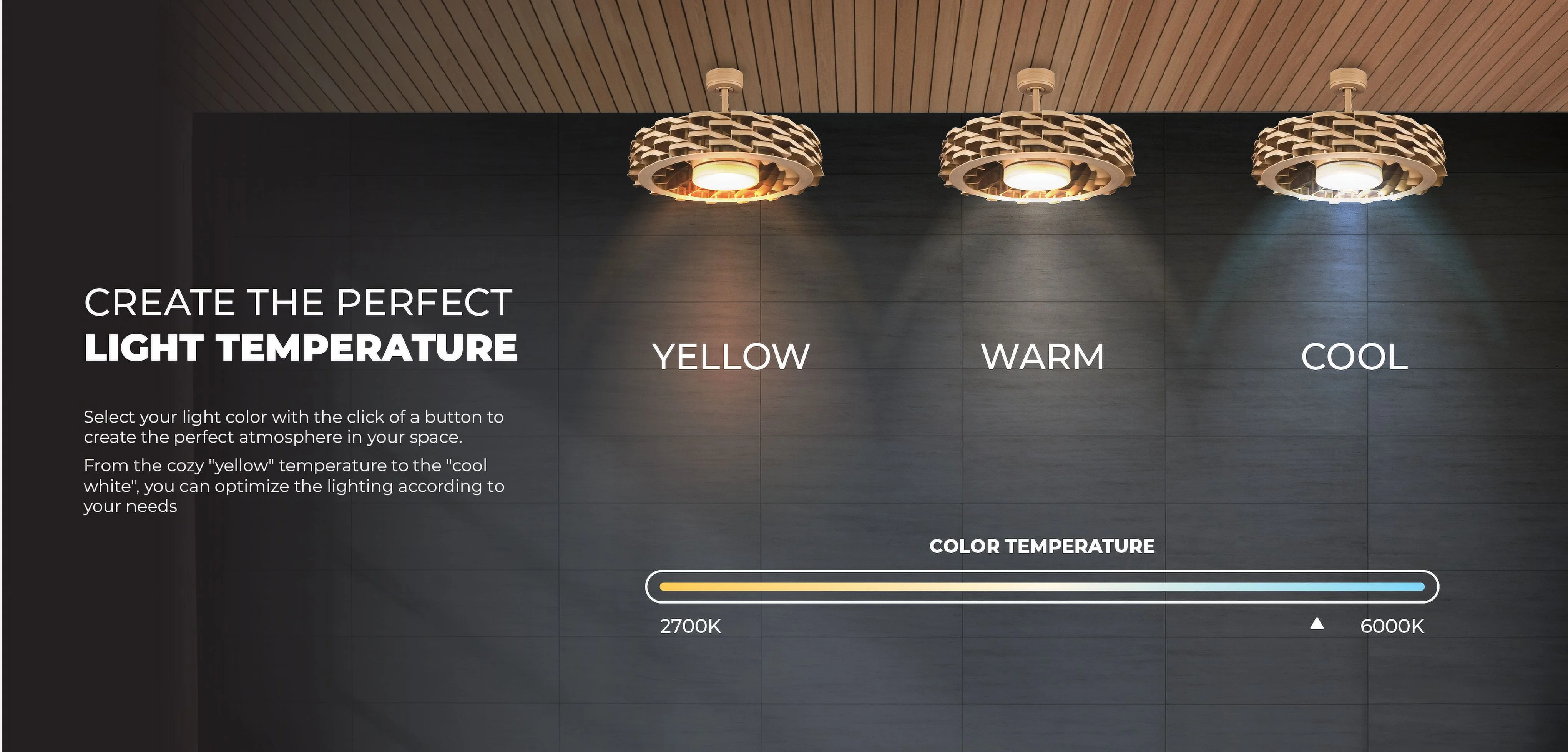 Todays Fans LUMIO Bladeless Smart Ceiling Fan, 6 Speeds with Dimmable LED Light