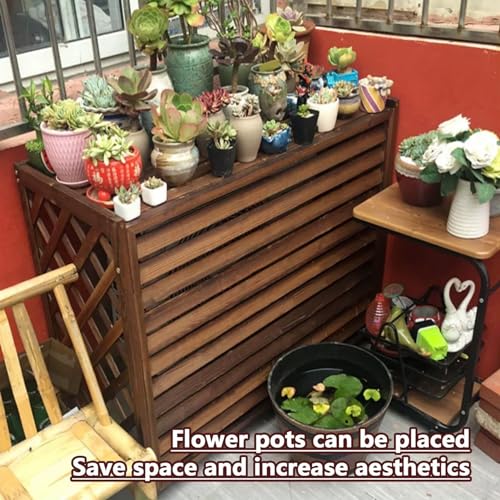 Thickened Board Wooden Air Conditioner Outer Frame,Wooden Flower Stand Outdoor,Air Conditioner Fence Privacy Screen