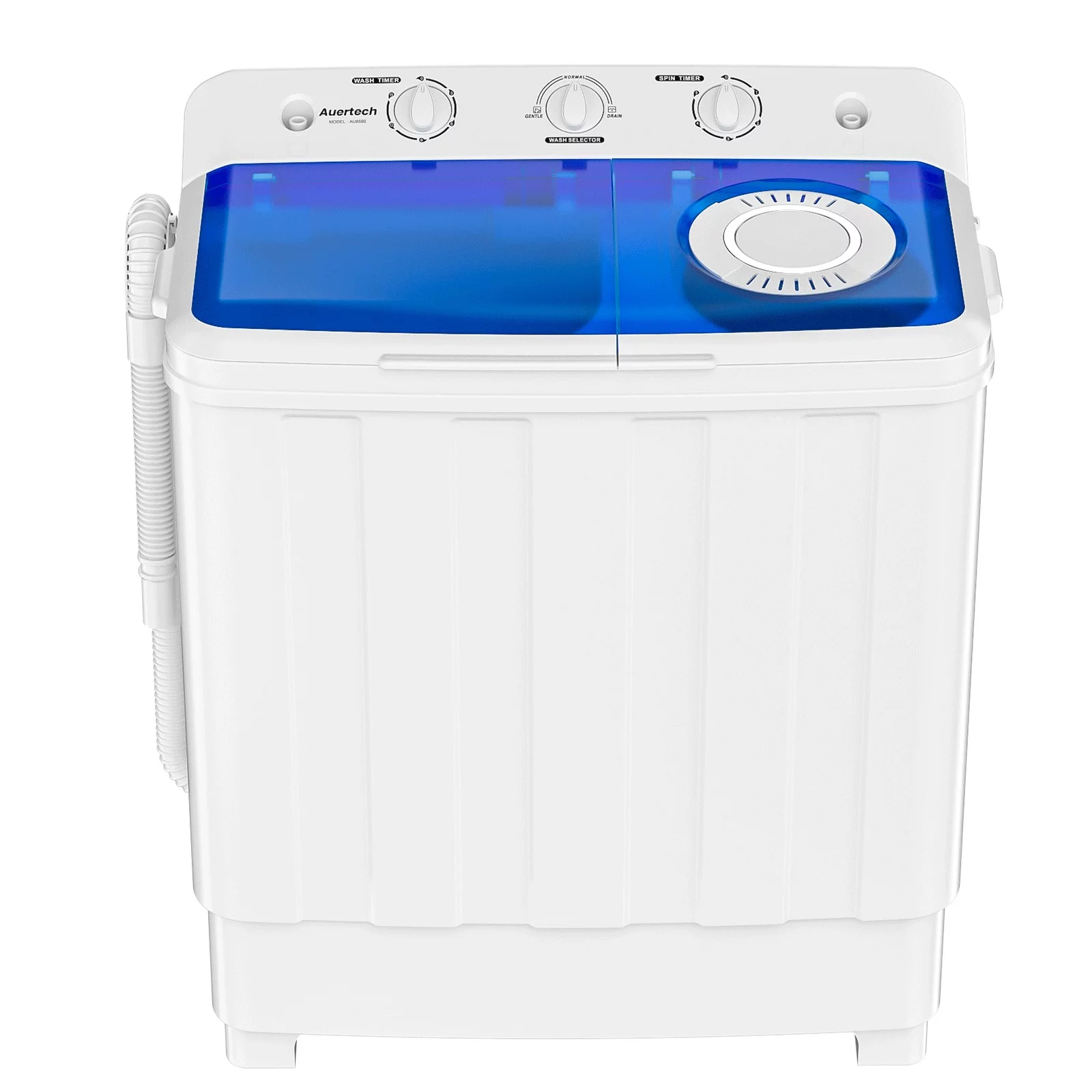 Auertech Portable Washing Machine 28lbs Mini Twin Tub Semi-Automatic Washer Spinner Combo with Drain Pump