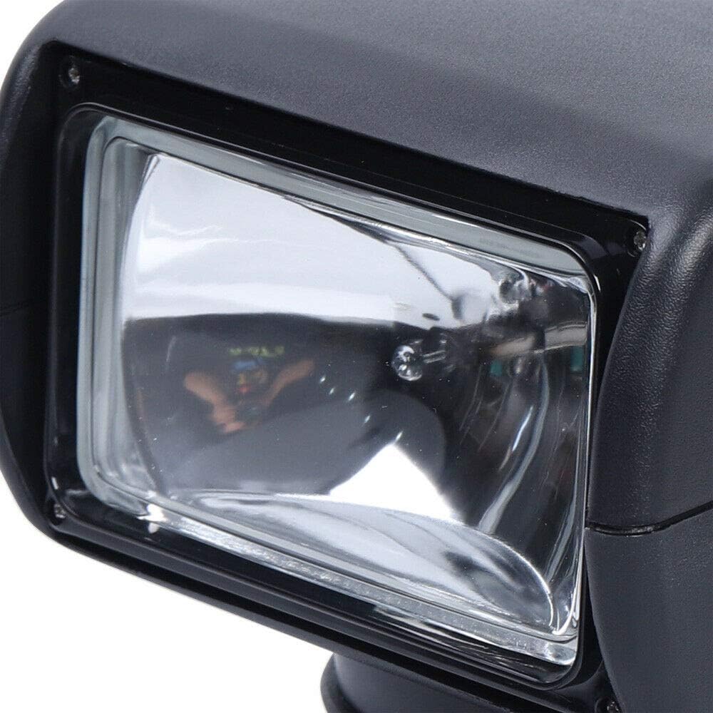 Meiney Search Light White/Black 100W Bulb Remote Control Spotlight for Boat Truck Car Marine Spotlight 2500LM 12V+RC (Black)