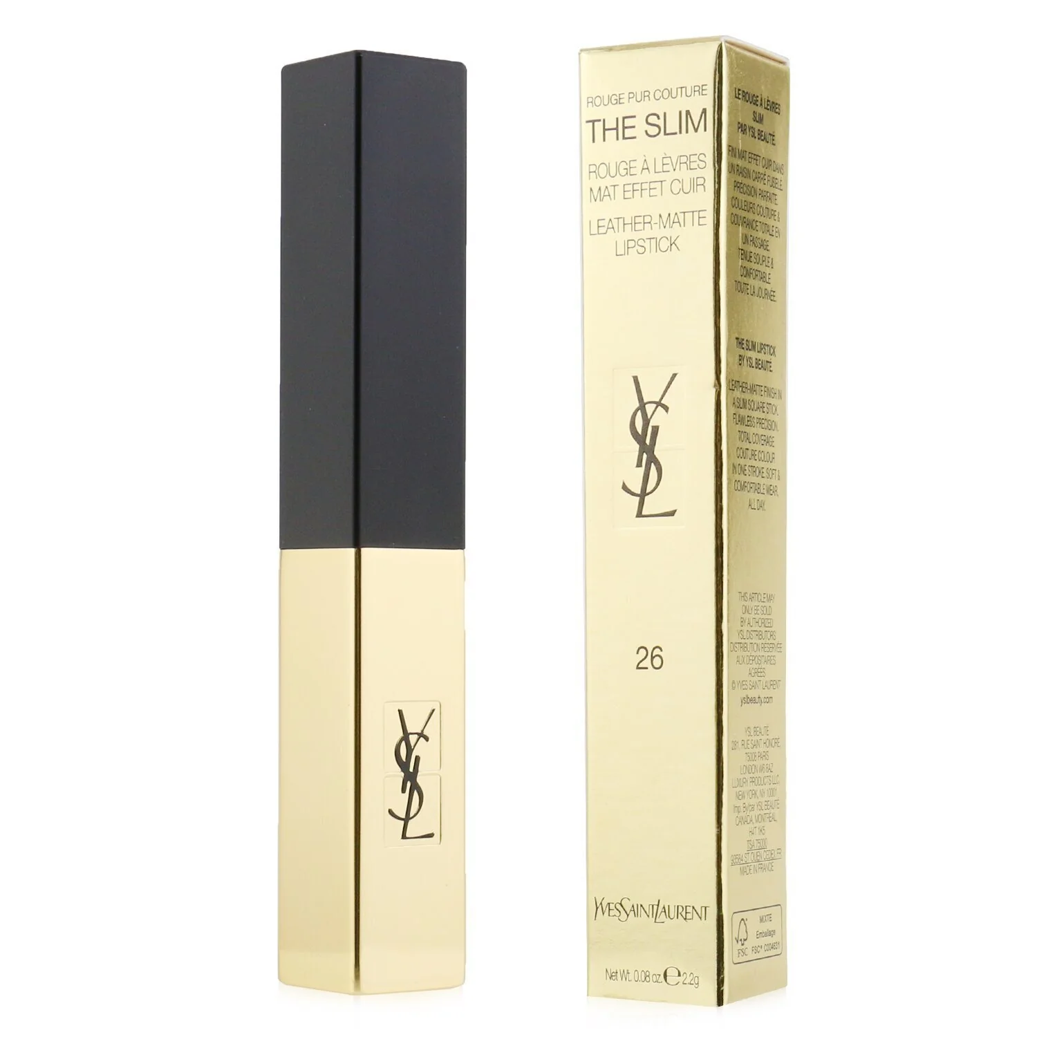 Yves Saint Laurent Rouge Pur Couture The Slim Leather Matte Lipstick - # 32 Rouge Rage  2.2g/0.08oz