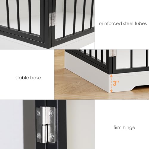Dog Crate Furniture Kennel with Double Doors Wooden Pet House with 2 Drawers and Storage Cabinet