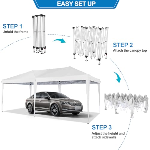 COBIZI 10x10 Pop up Canopy Tent Protable Canopy Tent with 4 Sidewalls Waterproof Commercial Instant Shelter for Parties, Wedding
