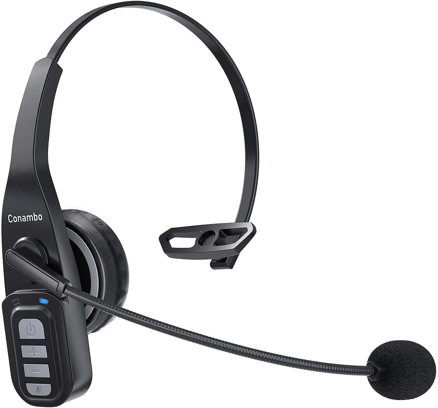 Trucker Bluetooth Headset 5.0 with Microphone Noise Cancelling Wireless Phone Headset 22Hrs Talktime Mute Button for Cell Phones Laptop Office Home