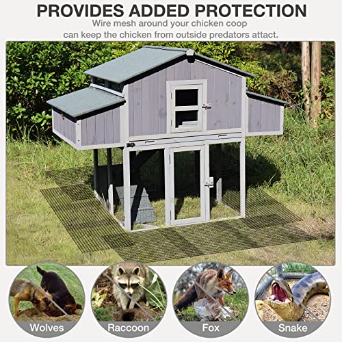 Large Chicken Coop - Unique Folding Design for Easy to Set Up - Chicken House for Outdoor with Two Nesting Box, Leakproof Pull-on Tray