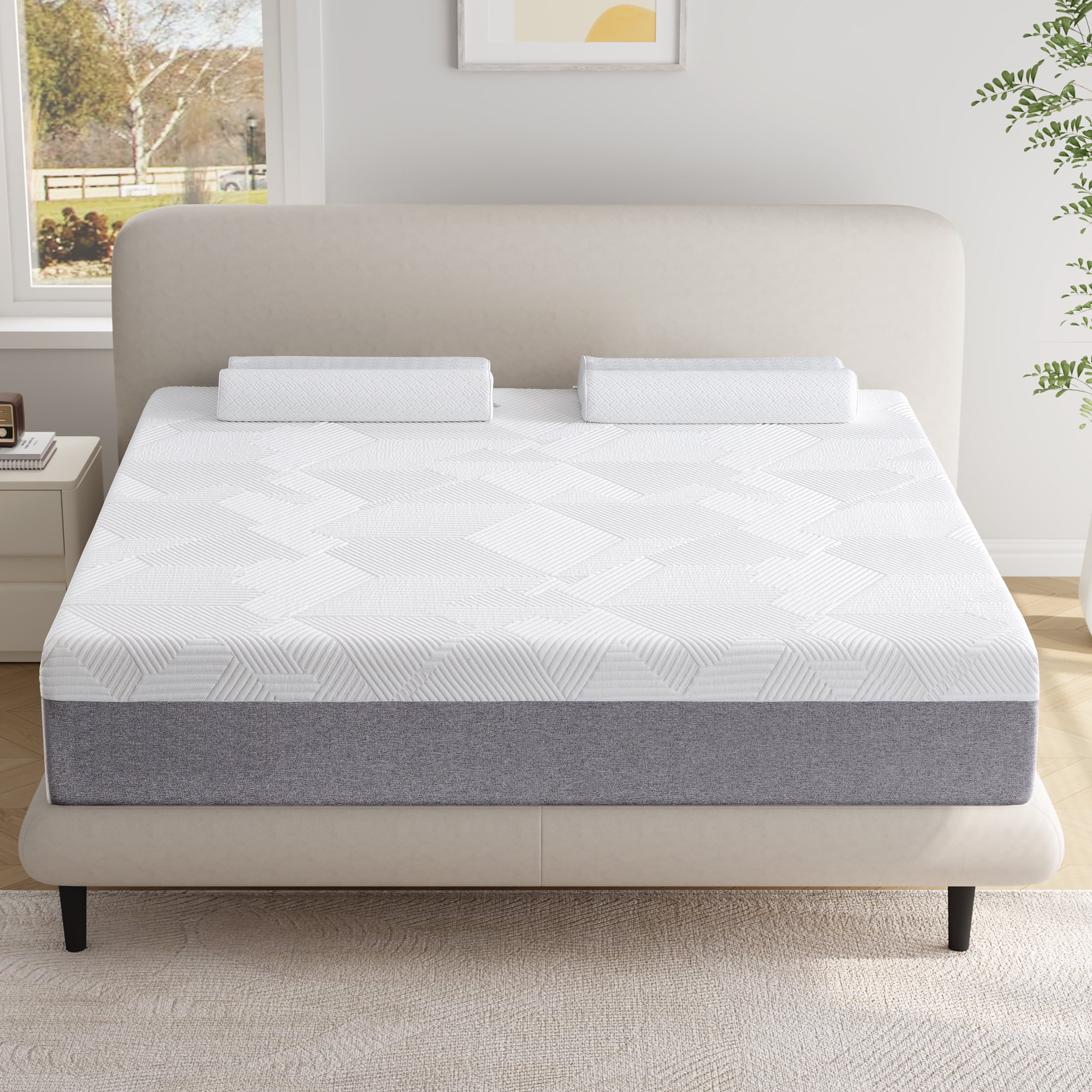 King Mattress, Potctz 12" King Size Memory Foam Mattress Bed Mattress In a Box, Medium Firm Support