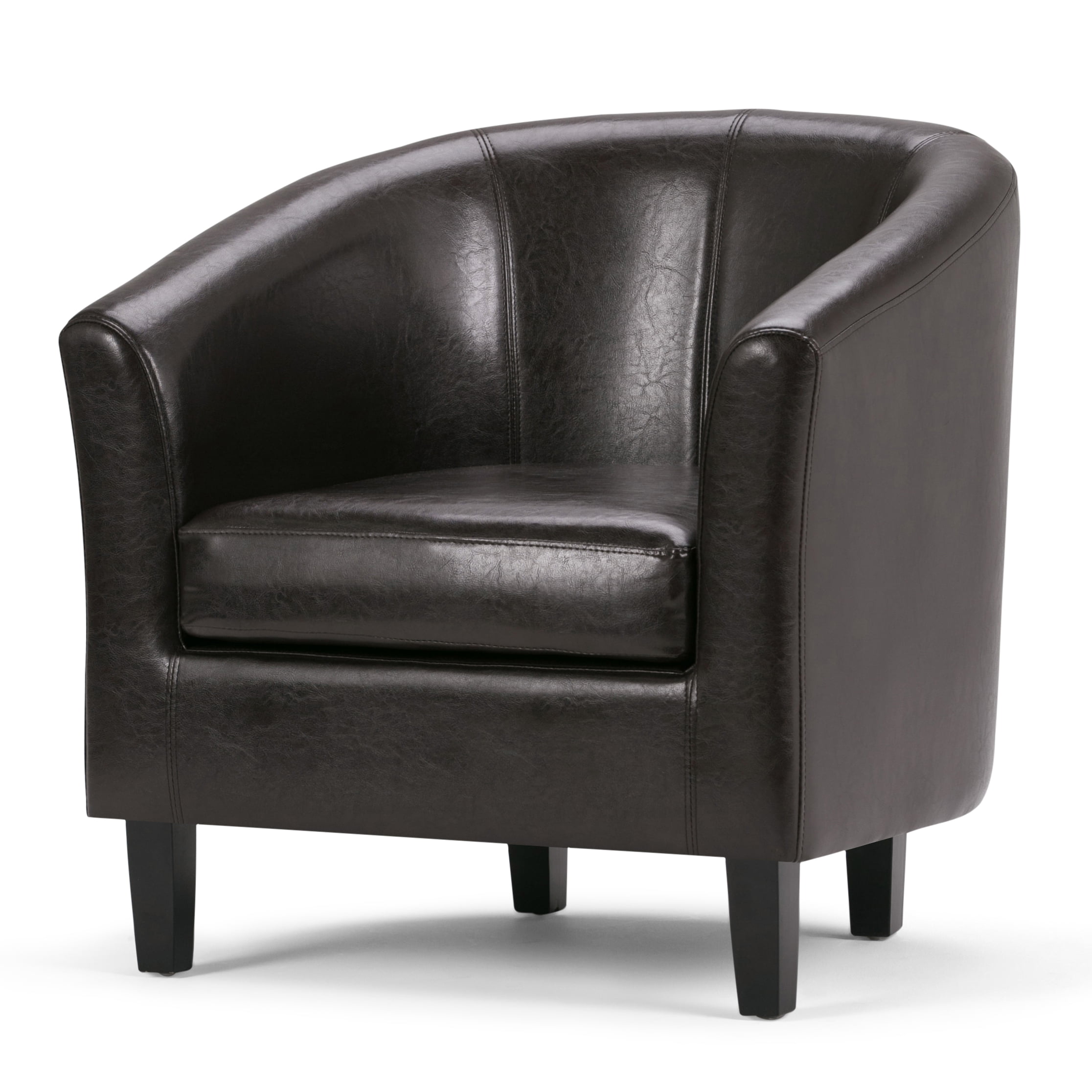 Austin 30 inch Wide Contemporary Tub Chair in Brown Faux Leather