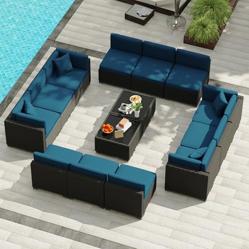 KIGOTY Patio Furniture Set 7 Pieces Conversation Sets, Outdoor Sectional Sofa