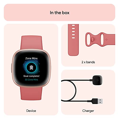 Fitbit Versa 4 Fitness Smartwatch with Daily Readiness, GPS, 24/7 Heart Rate, 40+ Exercise Modes, Sleep Tracking and more, Black/Graphite