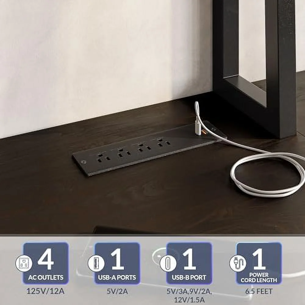 RUNFAYBIU Computer Desk with Monitor Stand and File Cabinet  104"