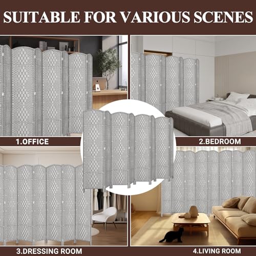 Room Divider, Room Dividers and Folding Privacy Screens, 16in Privacy Screen, 6 Panel Temporary Wall Partitions, 6ft Space Separation Panel Screen