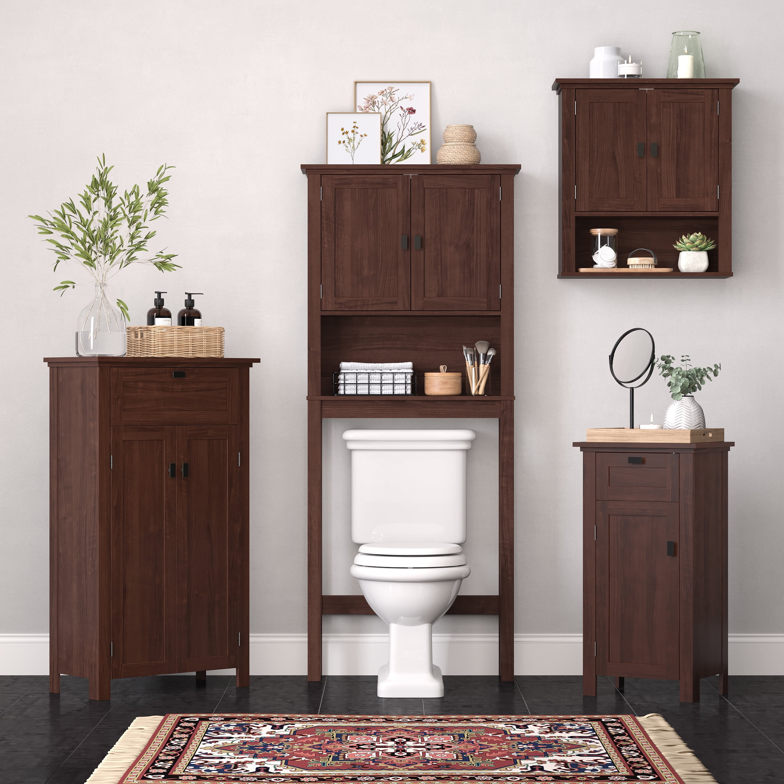 RiverRidge Home Hayward Two-Door Floor Cabinet, Dark Woodgrain