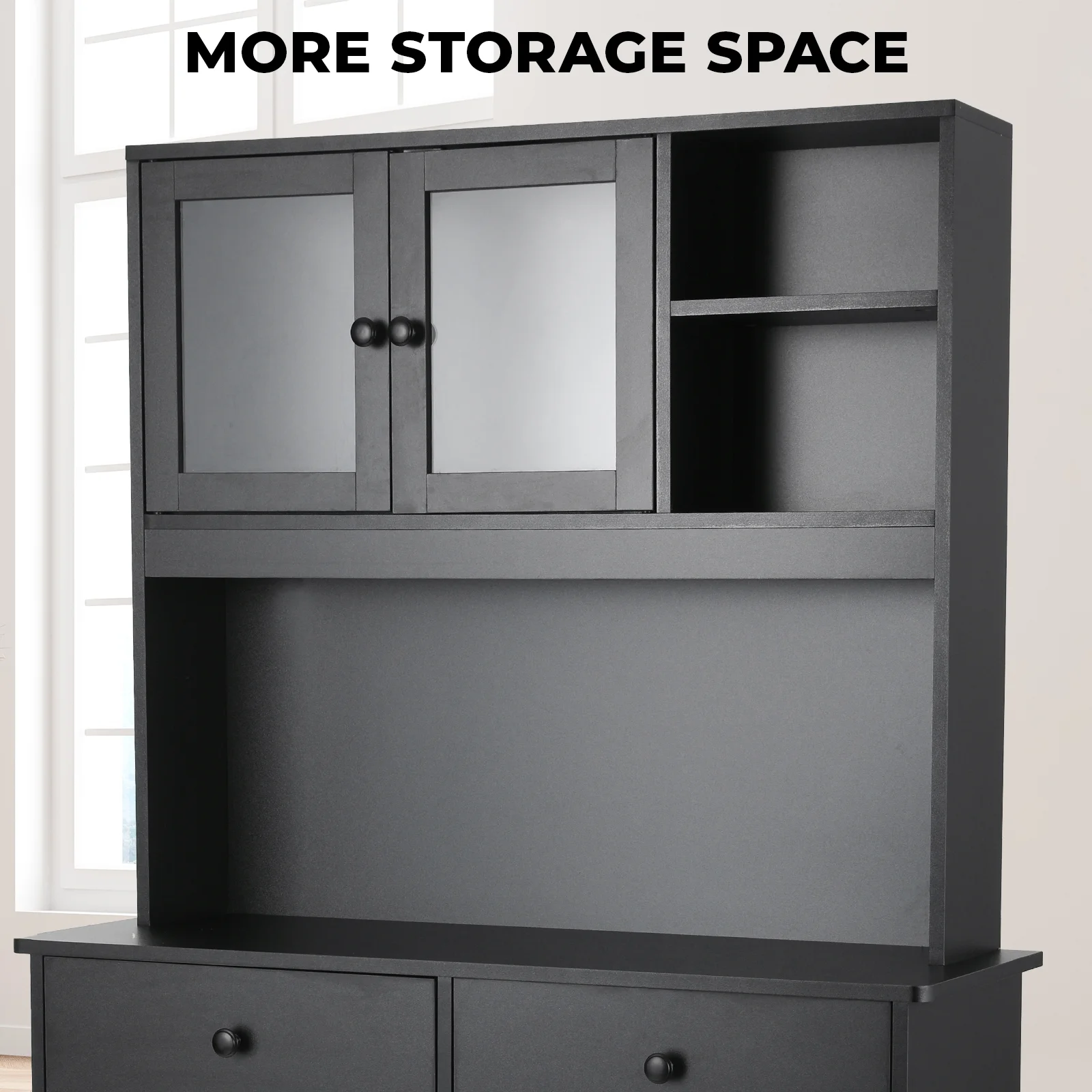 Arlopu Kitchen Pantry Storage Cabinet, Wooden Double Tilt Out Trash Cabinet Freestanding Garbage Bin Holder Recycling Cabinet with Drawers, Shelves