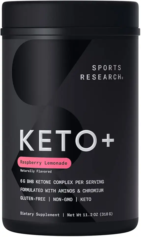 Sports Research Keto Plus Exogenous Ketones with goBHB - 30 Servings | Keto Electrolyte Powder for Hydration, Energy