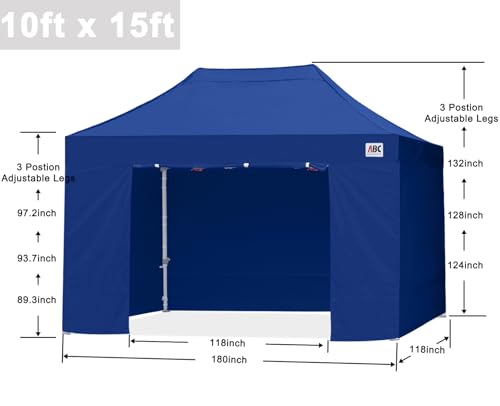 ABCCANOPY Easy Pop Up Canopy Tent with Sidewalls 10x10 Commercial -Series, White