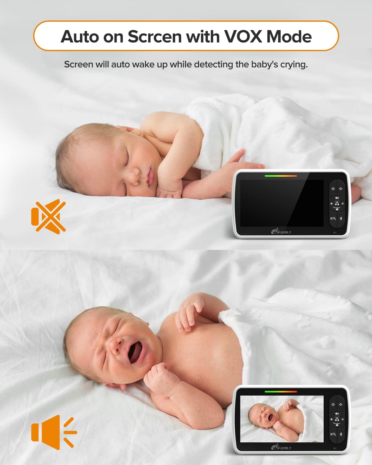 Baby Monitor - 5” Large Display Video Baby Monitor with Remote Pan-Tilt-Zoom |Infrared Night Vision, Temperature Display, Lullaby
