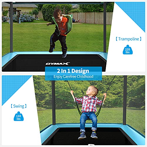 GYMAX Trampoline for Kids, 6FT Toddler Trampoline with Swing & Enclosure Safety Net