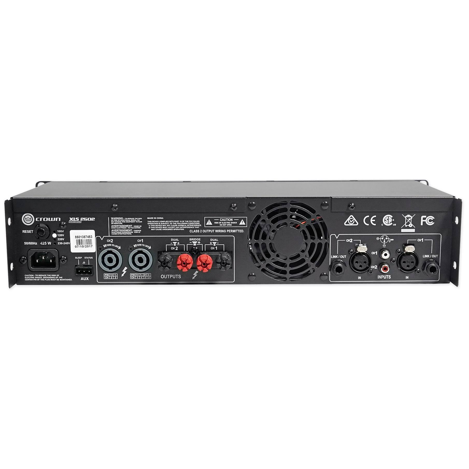 Crown Pro XLS2502 XLS 2502 2400 Watt Dj/pa Power Amplifier Amp w/ DSP + Facade
