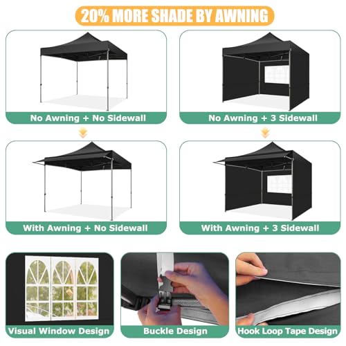 COBIZI 10x10 Pop Up Canopy Tent with Awning