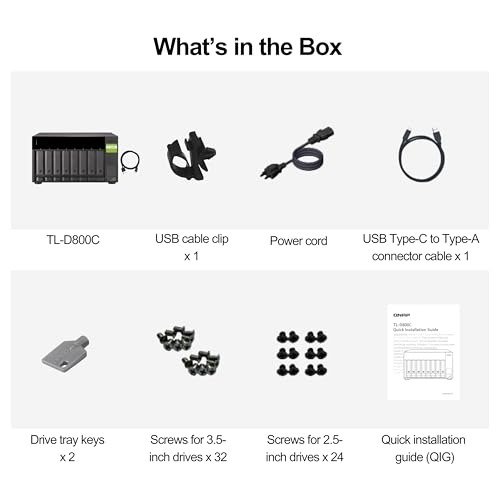 QNAP TL-D800C 8 Bay Desktop JBOD Storage Enclosure with USB 3.2 Gen 2 Type-C Connectivity