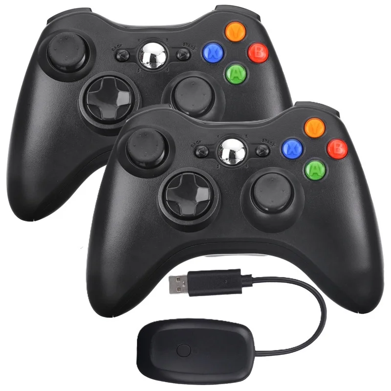 Restored Xbox 360 S 4GB Game Console Black with 2 Retrofam Wireless Controllers (Refurbished)
