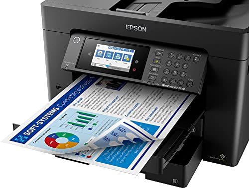 Epson Workforce Pro WF-78 Series Wireless All-in-One Inkjet Printer, Wide-Format Printing up to 13" x 19", Auto Duplex Print, Copy Scan Fax