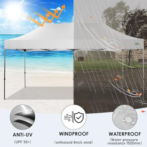 COBIZI 10x20 Heavy Duty Pop up Canopy Tent with 6 sidewalls Easy Up Commercial Outdoor Wedding Party Tents for Parties All Season Wind & Waterproof