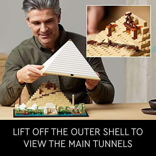LEGO Architecture Great Pyramid of Giza Set 21058, Home D&eacute;cor Model Building Kit, Creative DIY Activity, Famous Landmarks Collection