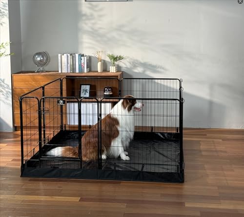 PJYuCien Dog Playpen Plus Storage Bag, 32" H 8 Panels Puppy Pen with Square Bottom, Heavy Duty Dog Fence for Puppies/Small Dogs