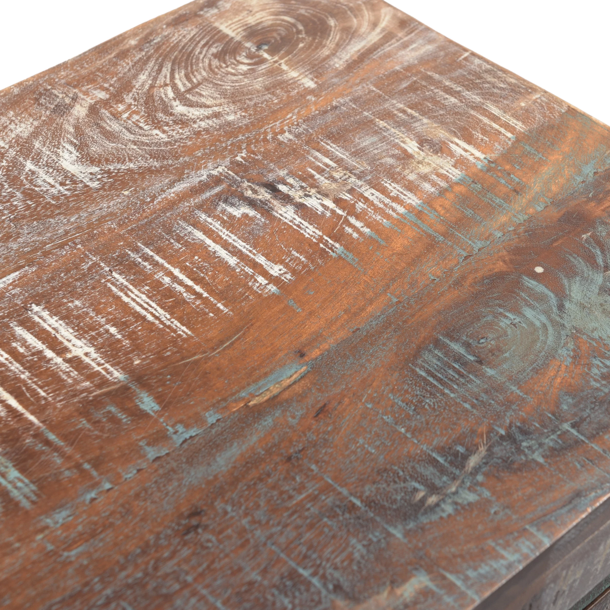GDF Studio Alnoor Boho Handmade Recycled Wood Cabinet, Reclaimed Finish