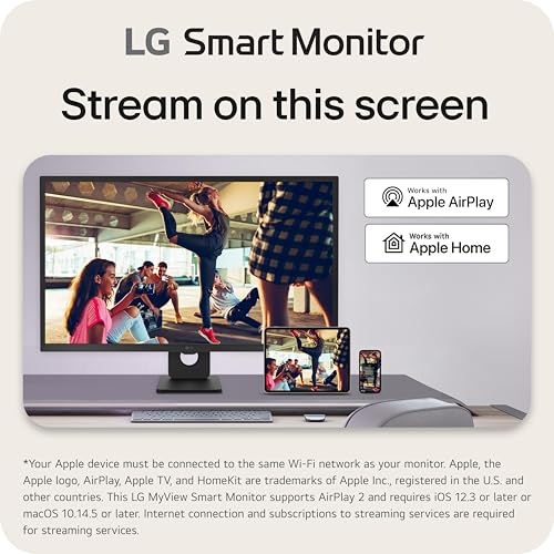 LG 27SR50F-W Smart Monitor 27-Inch FHD (1920x1080) IPS Display, webOS 23, HDR 10, x2 Built-in Speakers, AirPlay 2, Screen Share, Bluetooth, ThinQ App