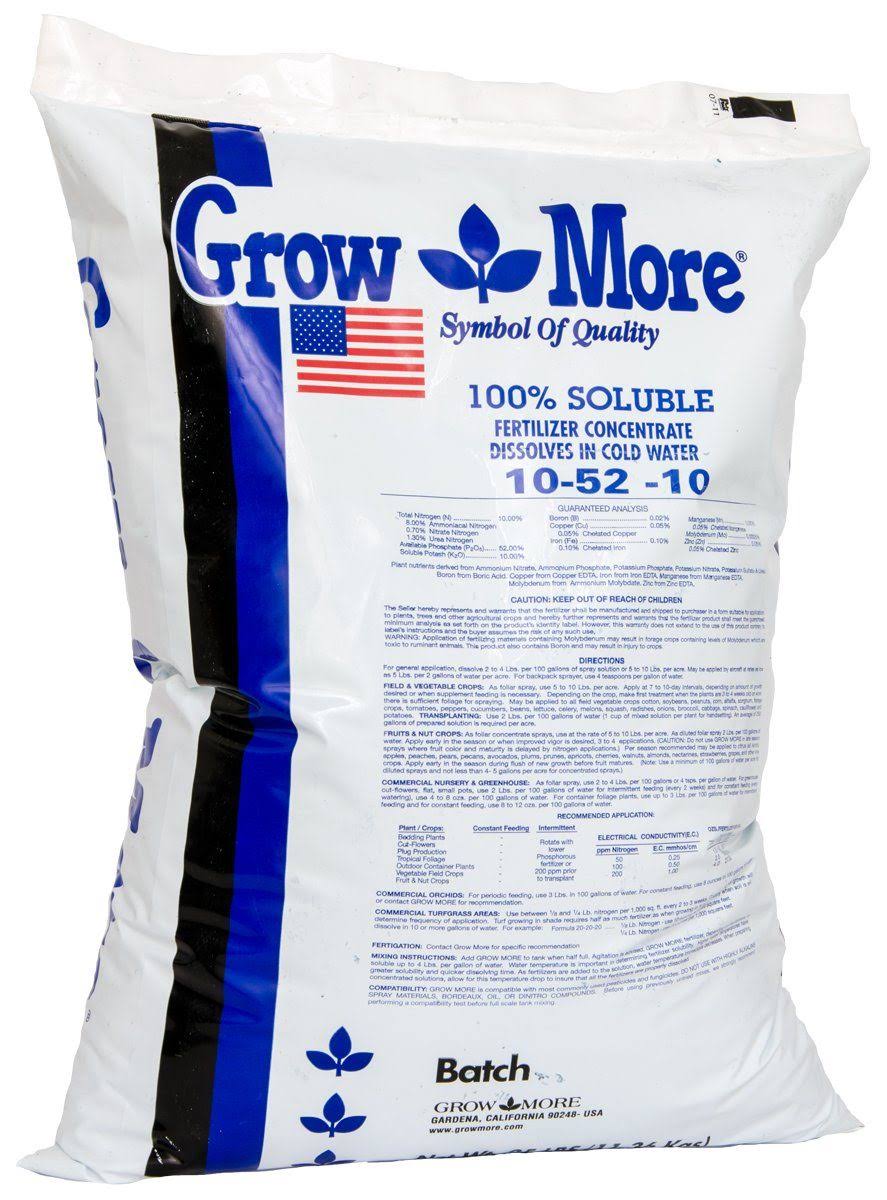 Grow More - Water Soluble 10-52-10, 25 lbs
