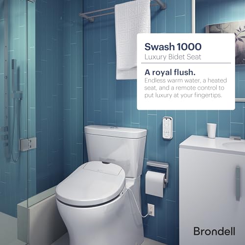 Brondell LS1800-EW Swash Electric Bidet Toilet Seat With Oscillating Stainless Steel Nozzle