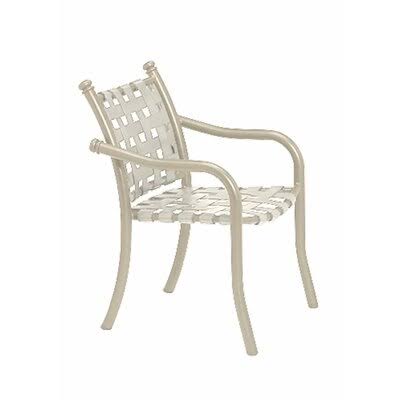 La Scala Stacking Patio Dining Chair Tropitone Finish: Barley, Vinyl: Greco