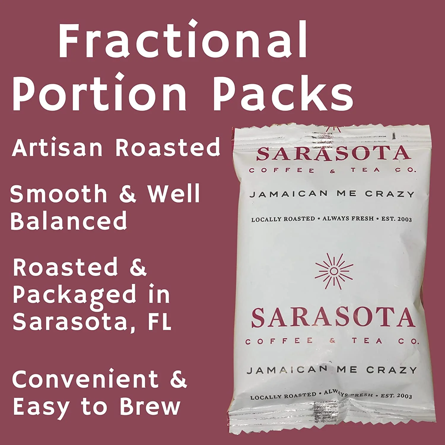 Jamaican Me Crazy Ground 2 oz Coffee Packets, Pre Measured Coffee Packs for 12 Cup Coffee Maker, Medium Roast, 2 Oz Bags, Pack of 36