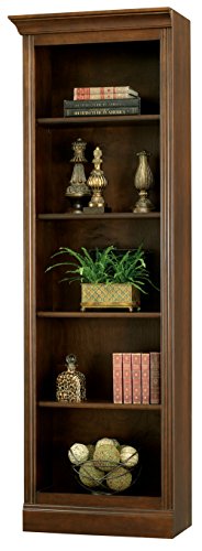 Howard Miller Oxford Tsui Wood Bookcase II 549352 – Saratoga Cherry Finish, Vertical Home Décor, Four Wood Shelves, Five Level Display Case