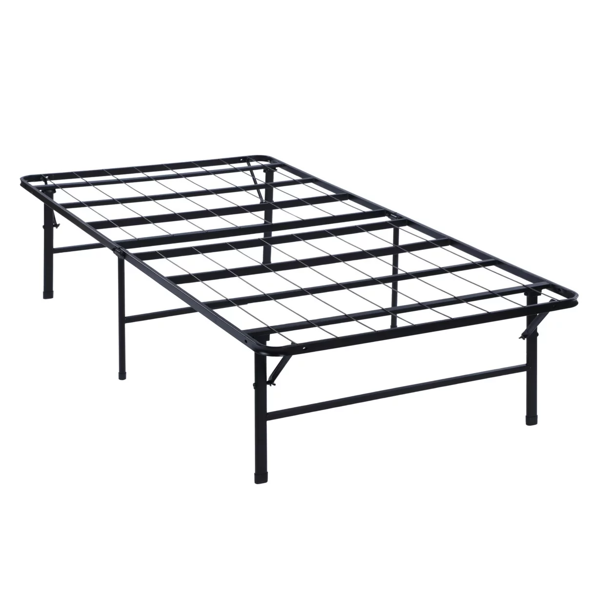 Adel Full Size Low Profile Bed Foldable Metal Frame Black